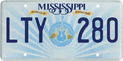 MS license plate LTY280