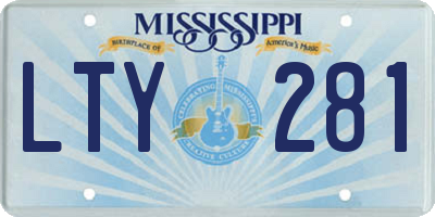 MS license plate LTY281