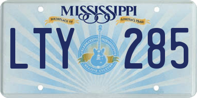 MS license plate LTY285