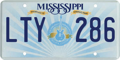 MS license plate LTY286