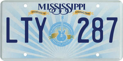 MS license plate LTY287