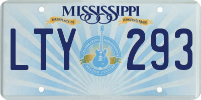 MS license plate LTY293