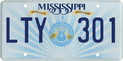 MS license plate LTY301