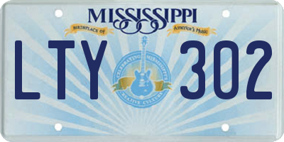 MS license plate LTY302