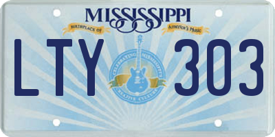 MS license plate LTY303
