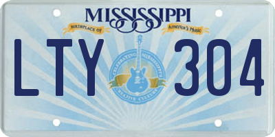 MS license plate LTY304