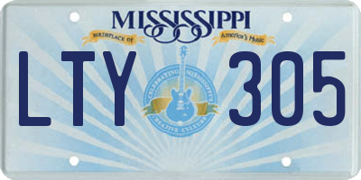 MS license plate LTY305