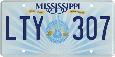 MS license plate LTY307