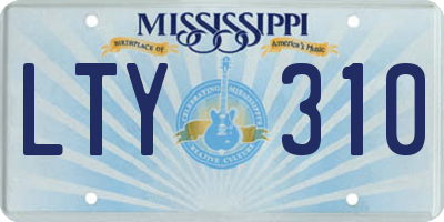 MS license plate LTY310