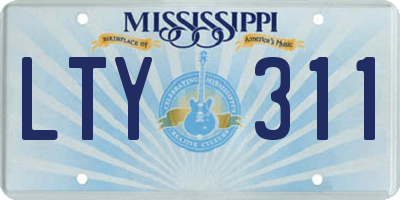 MS license plate LTY311