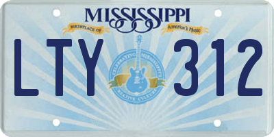 MS license plate LTY312