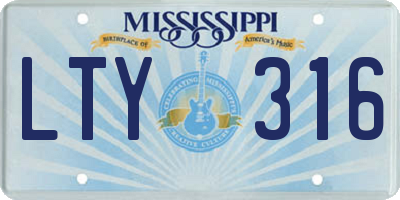MS license plate LTY316
