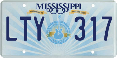 MS license plate LTY317