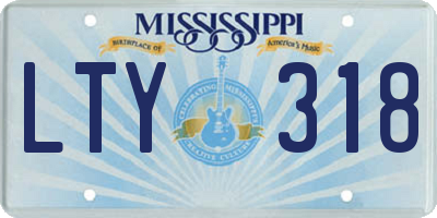 MS license plate LTY318