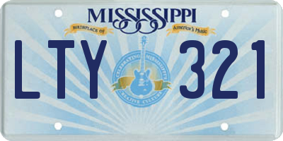 MS license plate LTY321
