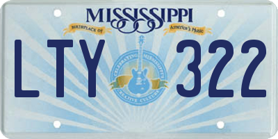 MS license plate LTY322