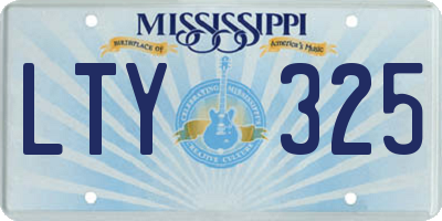 MS license plate LTY325