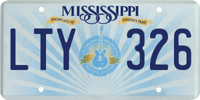 MS license plate LTY326