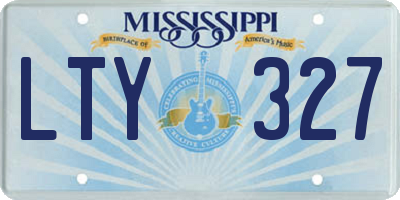 MS license plate LTY327