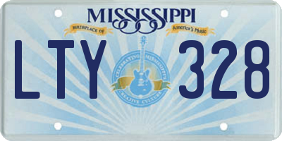 MS license plate LTY328