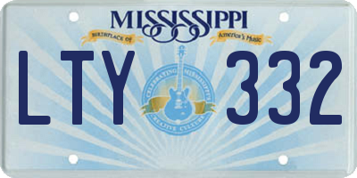 MS license plate LTY332