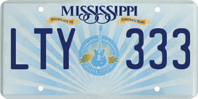 MS license plate LTY333