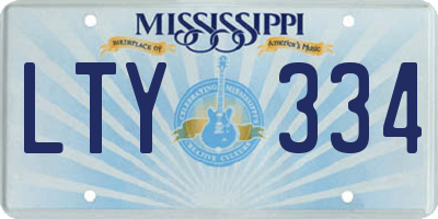 MS license plate LTY334
