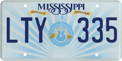 MS license plate LTY335