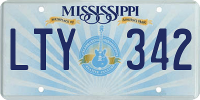 MS license plate LTY342