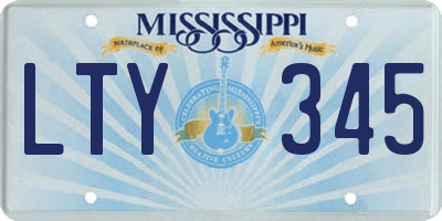 MS license plate LTY345