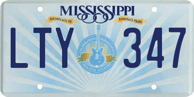 MS license plate LTY347