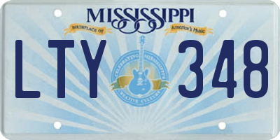 MS license plate LTY348