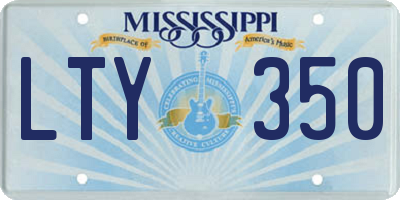 MS license plate LTY350