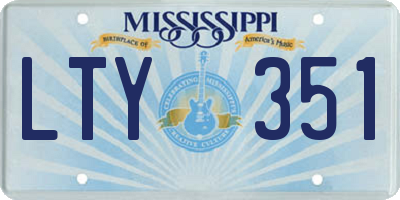 MS license plate LTY351
