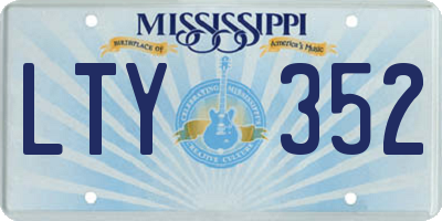 MS license plate LTY352