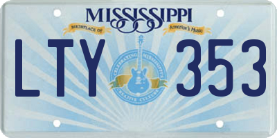 MS license plate LTY353