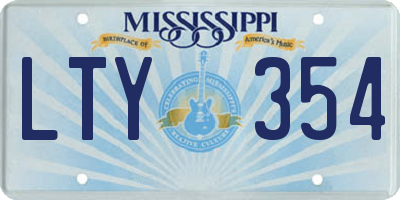 MS license plate LTY354