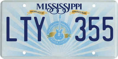 MS license plate LTY355