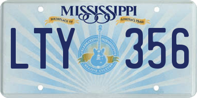 MS license plate LTY356