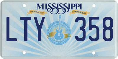 MS license plate LTY358