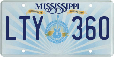 MS license plate LTY360