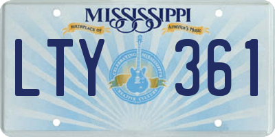 MS license plate LTY361