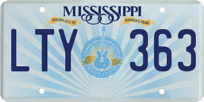 MS license plate LTY363