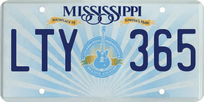 MS license plate LTY365