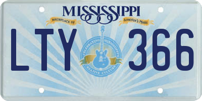 MS license plate LTY366