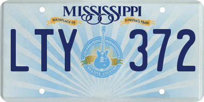 MS license plate LTY372