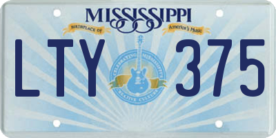 MS license plate LTY375