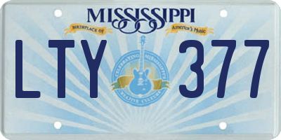MS license plate LTY377