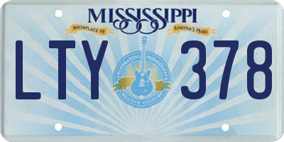 MS license plate LTY378