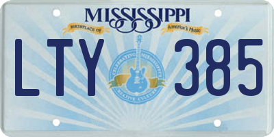 MS license plate LTY385